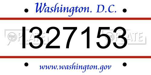 I327153 District Of Columbia License Plate