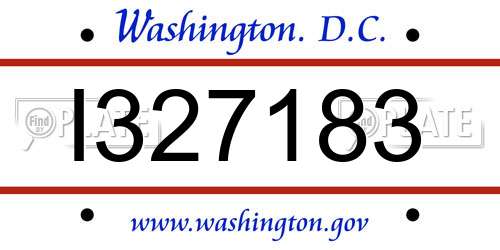 I327183 District Of Columbia License Plate
