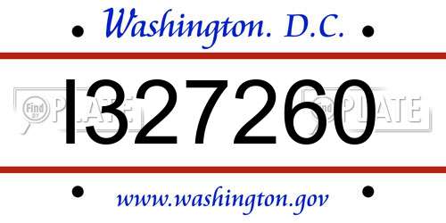 I327260 District Of Columbia License Plate