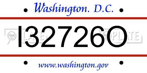 I32726O District Of Columbia License Plate