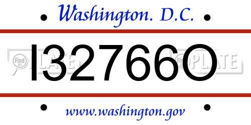 I32766O District Of Columbia License Plate