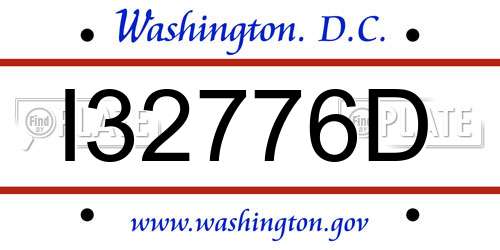 I32776D District Of Columbia License Plate