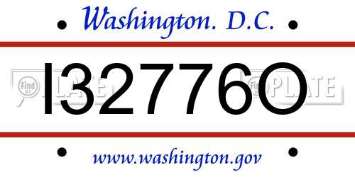 I32776O District Of Columbia License Plate