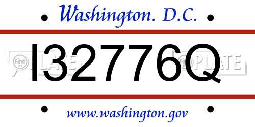 I32776Q District Of Columbia License Plate