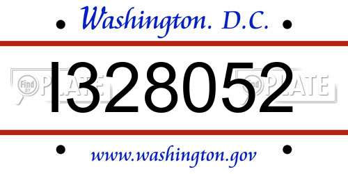 I328052 District Of Columbia License Plate