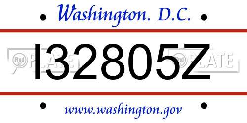 I32805Z District Of Columbia License Plate