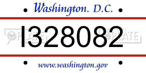 I328082 District Of Columbia License Plate