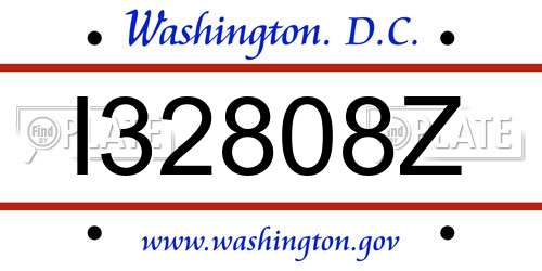 I32808Z District Of Columbia License Plate