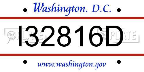 I32816D District Of Columbia License Plate