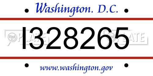 I328265 District Of Columbia License Plate