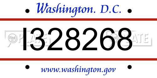 I328268 District Of Columbia License Plate