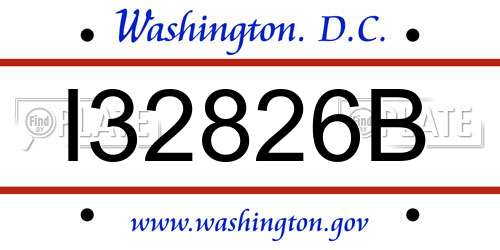 I32826B District Of Columbia License Plate