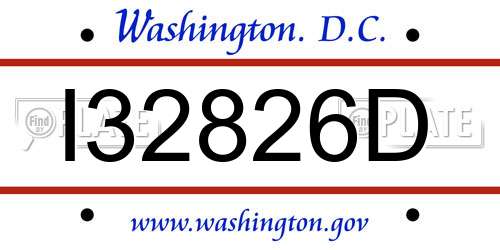 I32826D District Of Columbia License Plate