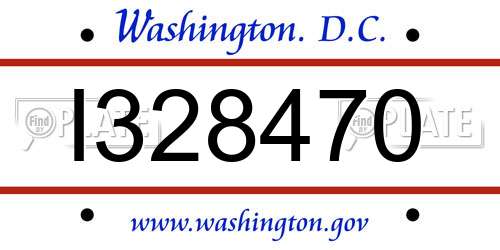 I328470 District Of Columbia License Plate
