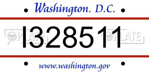 I328511 District Of Columbia License Plate