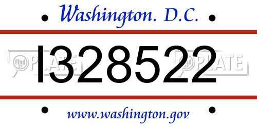 I328522 District Of Columbia License Plate