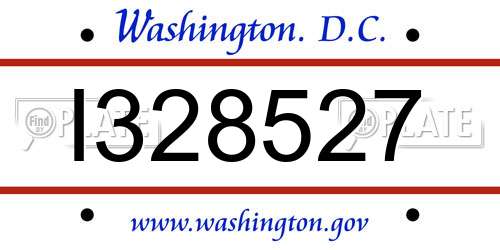 I328527 District Of Columbia License Plate