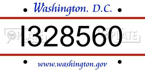 I328560 District Of Columbia License Plate