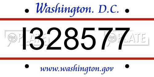 I328577 District Of Columbia License Plate