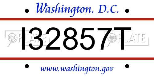 I32857T District Of Columbia License Plate