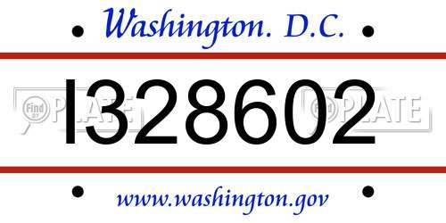 I328602 District Of Columbia License Plate