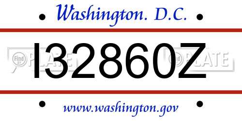 I32860Z District Of Columbia License Plate