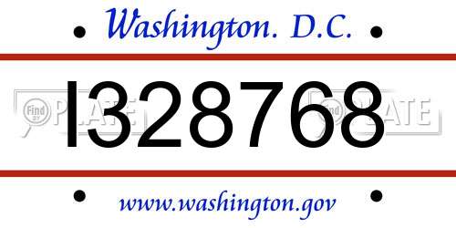 I328768 District Of Columbia License Plate