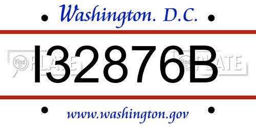 I32876B District Of Columbia License Plate