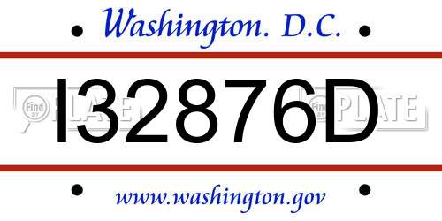 I32876D District Of Columbia License Plate