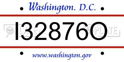 I32876O District Of Columbia License Plate