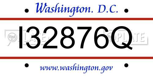 I32876Q District Of Columbia License Plate