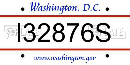 I32876S District Of Columbia License Plate