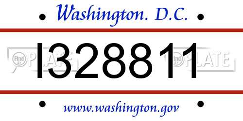 I328811 District Of Columbia License Plate