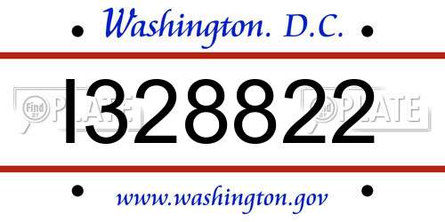 I328822 District Of Columbia License Plate