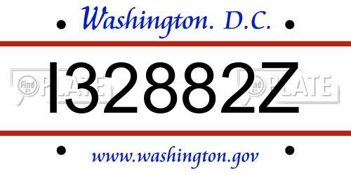 I32882Z District Of Columbia License Plate