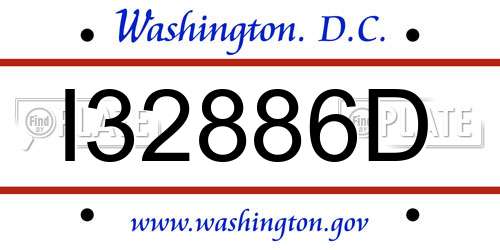 I32886D District Of Columbia License Plate