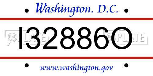 I32886O District Of Columbia License Plate