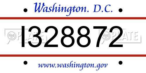 I328872 District Of Columbia License Plate