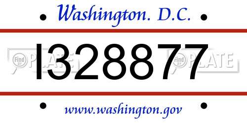 I328877 District Of Columbia License Plate