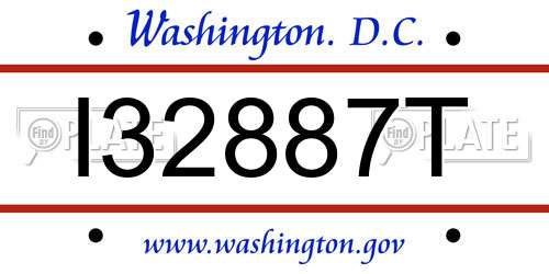 I32887T District Of Columbia License Plate