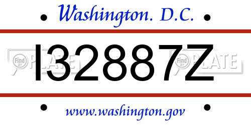 I32887Z District Of Columbia License Plate