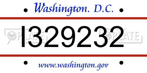 I329232 District Of Columbia License Plate