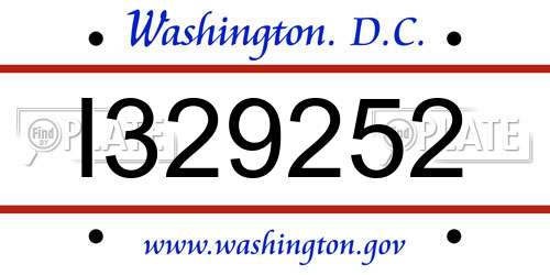 I329252 District Of Columbia License Plate
