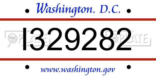 I329282 District Of Columbia License Plate
