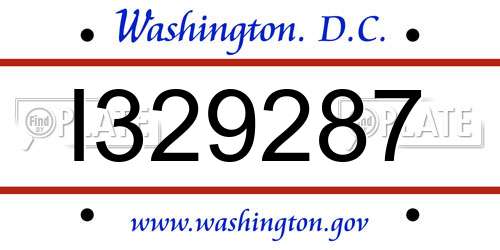 I329287 District Of Columbia License Plate