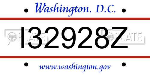 I32928Z District Of Columbia License Plate