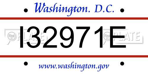 I32971E District Of Columbia License Plate