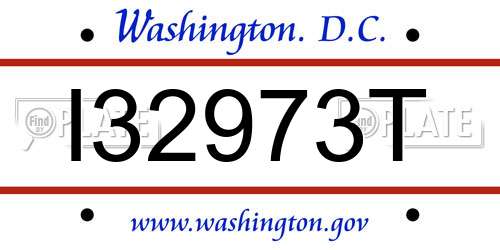 I32973T District Of Columbia License Plate