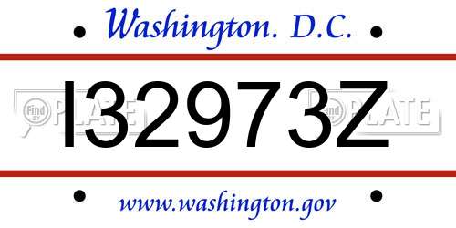 I32973Z District Of Columbia License Plate