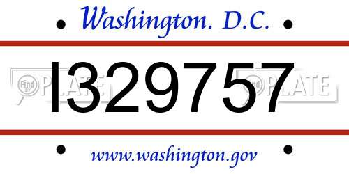 I329757 District Of Columbia License Plate